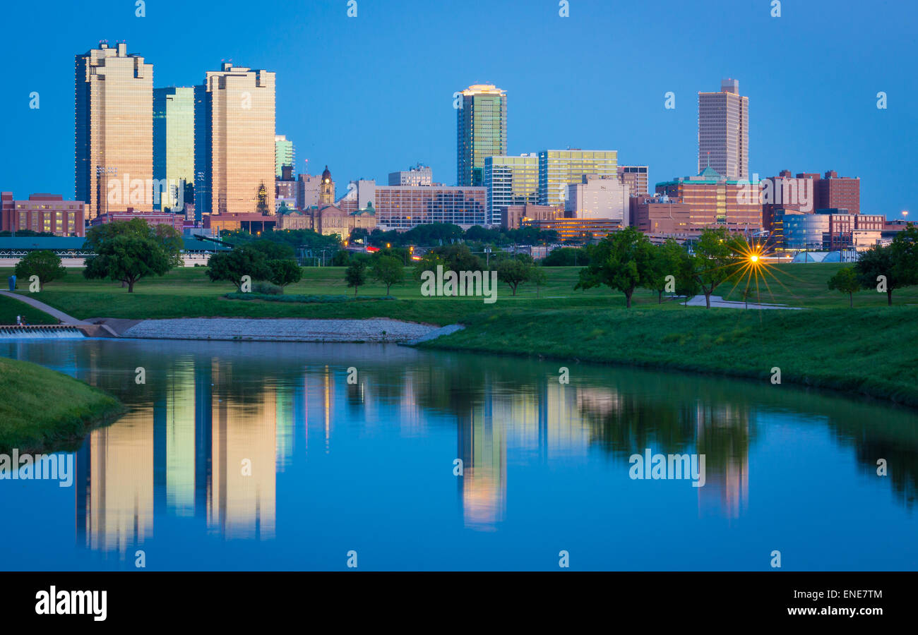 Fort Worth ist die 17.-größte Stadt in den Vereinigten Staaten von Amerika und die fünftgrößte Stadt im Bundesstaat Texas. Stockfoto