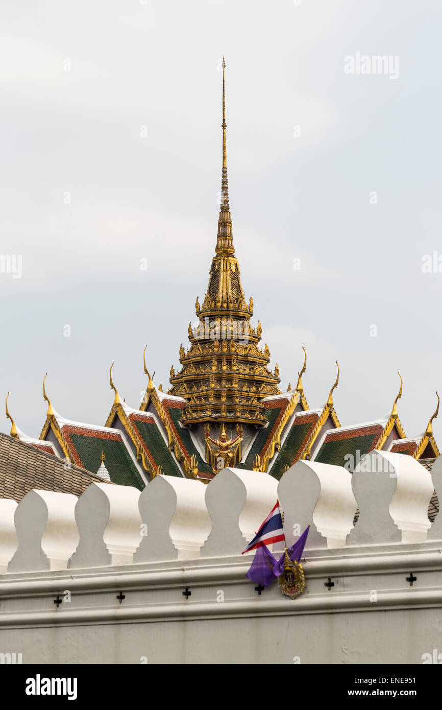 Grand Palace Dächer über Perimeter Wand, Bangkok, Thailand, Asien Stockfoto