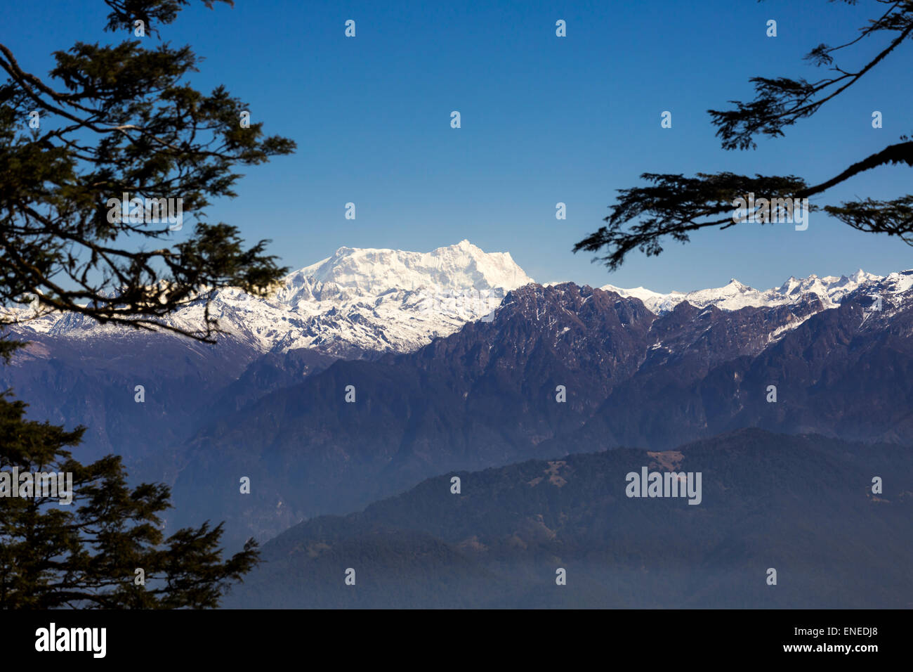 Himalaya vom Dochula Pass, Bhutan, Asien Stockfoto