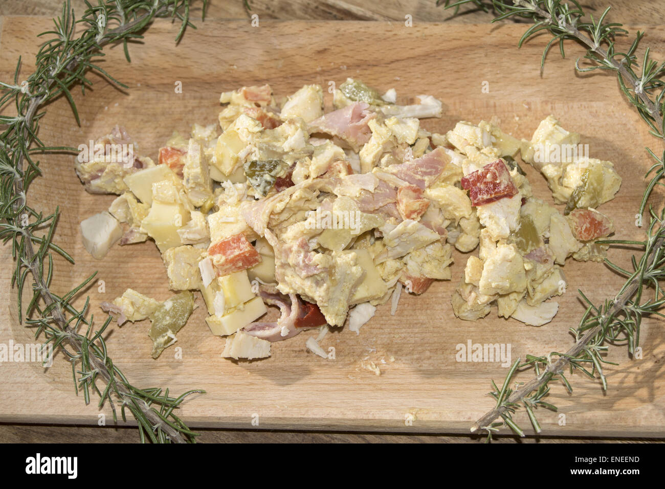 ein leckeres Hauptgericht: frische Hähnchen-Salat Stockfoto