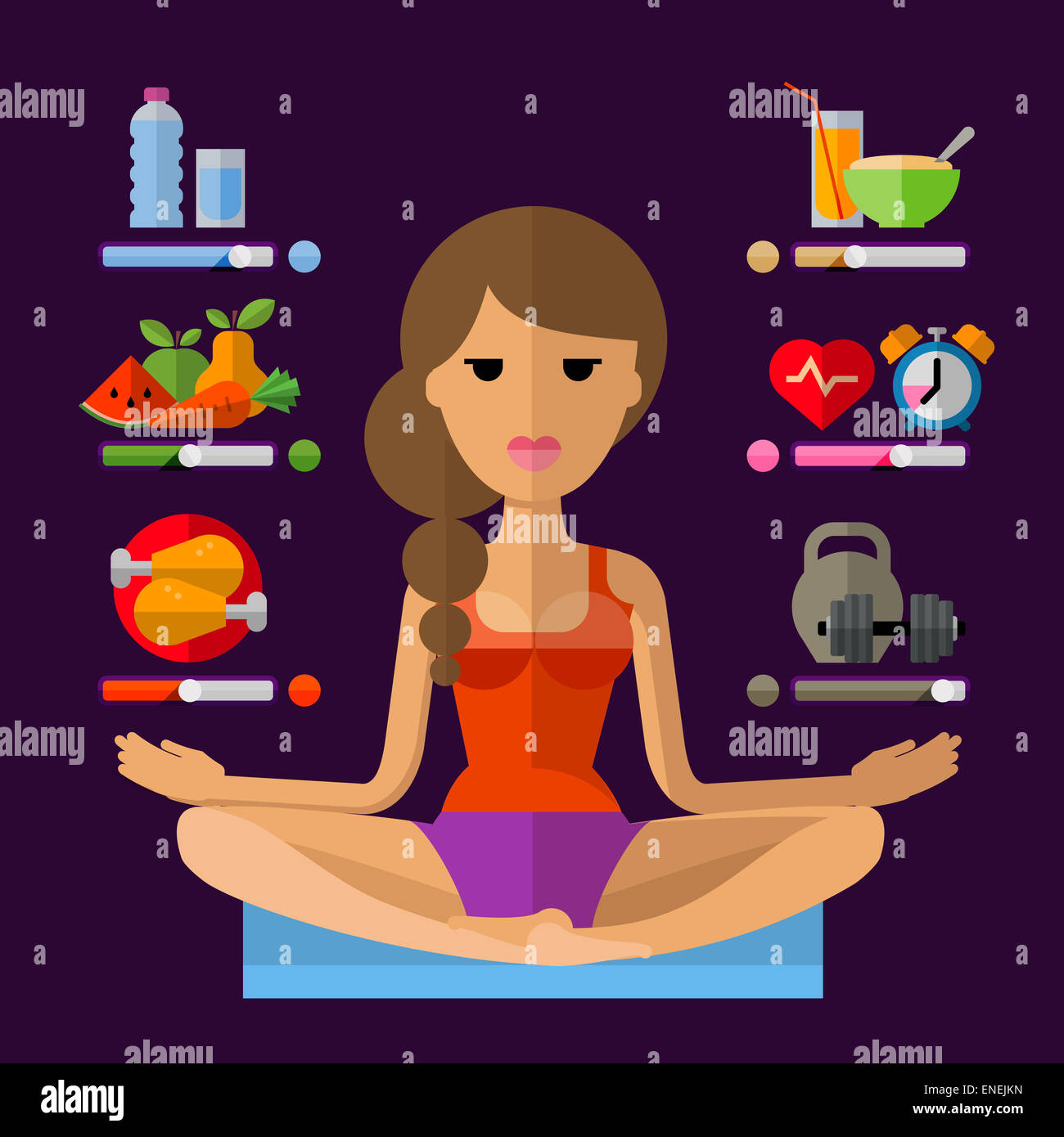 Yoga-Vektor-Logo-Design-Vorlage. Sport, Fitness oder Meditation-Symbol. Stockfoto