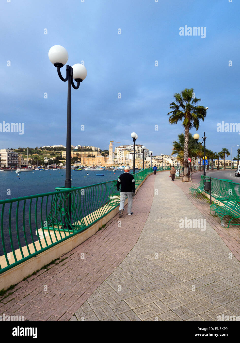 Promenade von Marsaskala - Malta Stockfoto