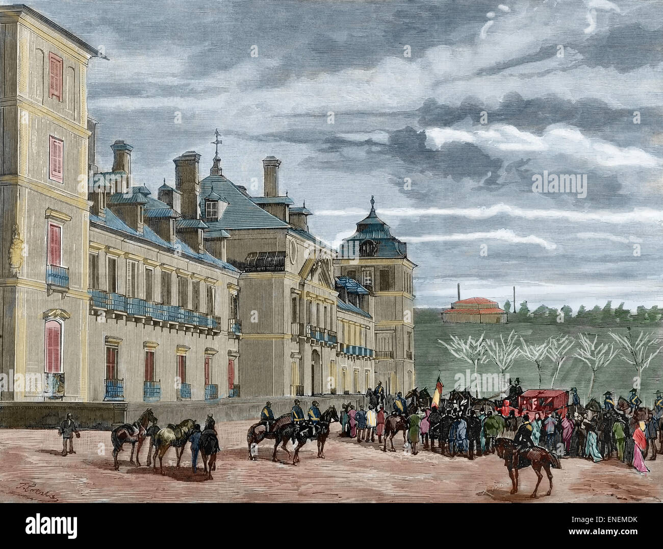 Alfonso XII von Spanien (18571885) und die Königin Gemahlin Maria