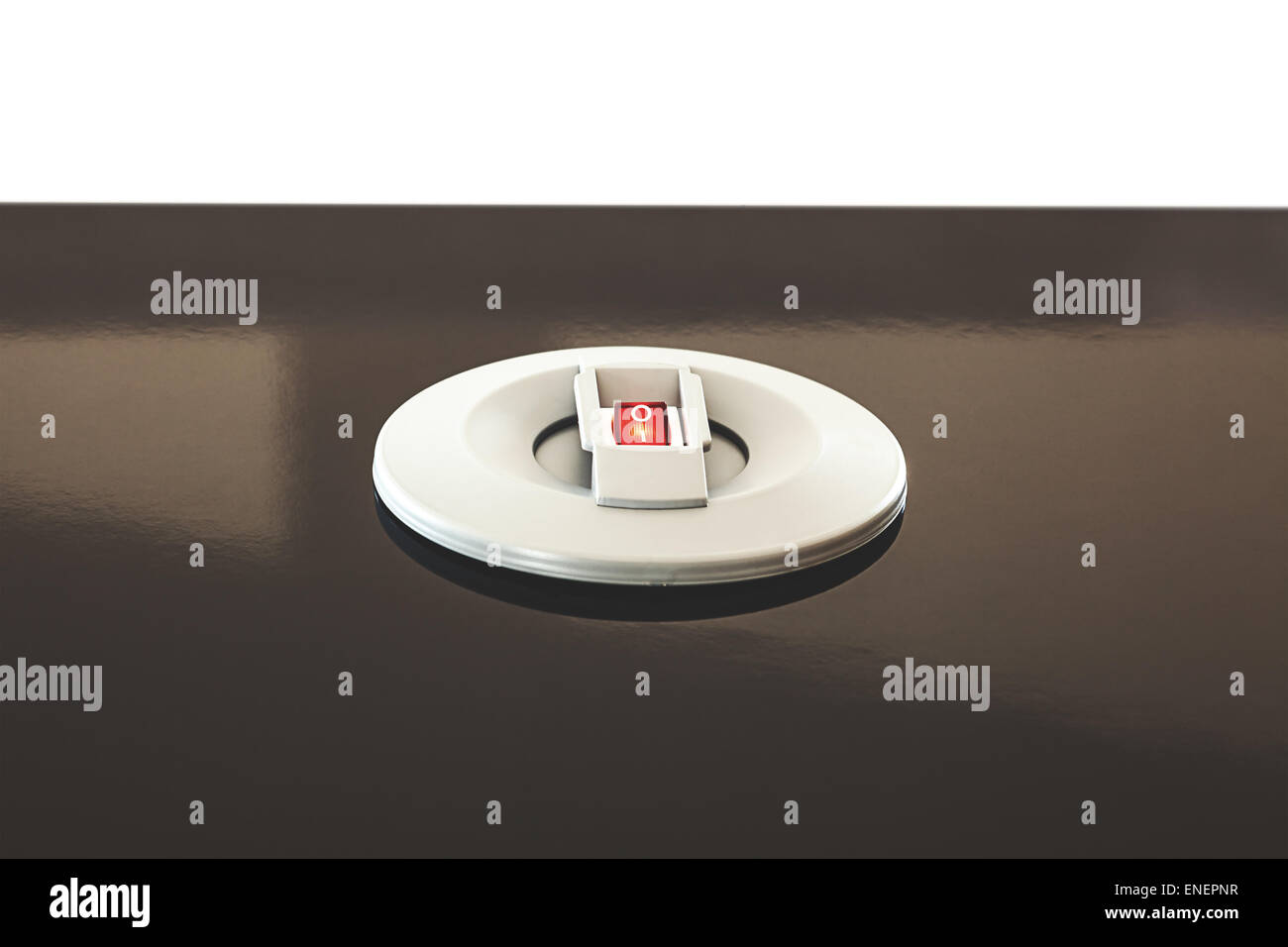 Details zu einer modernen elektrischen Schalter in Tabelle gebaut. Stockfoto
