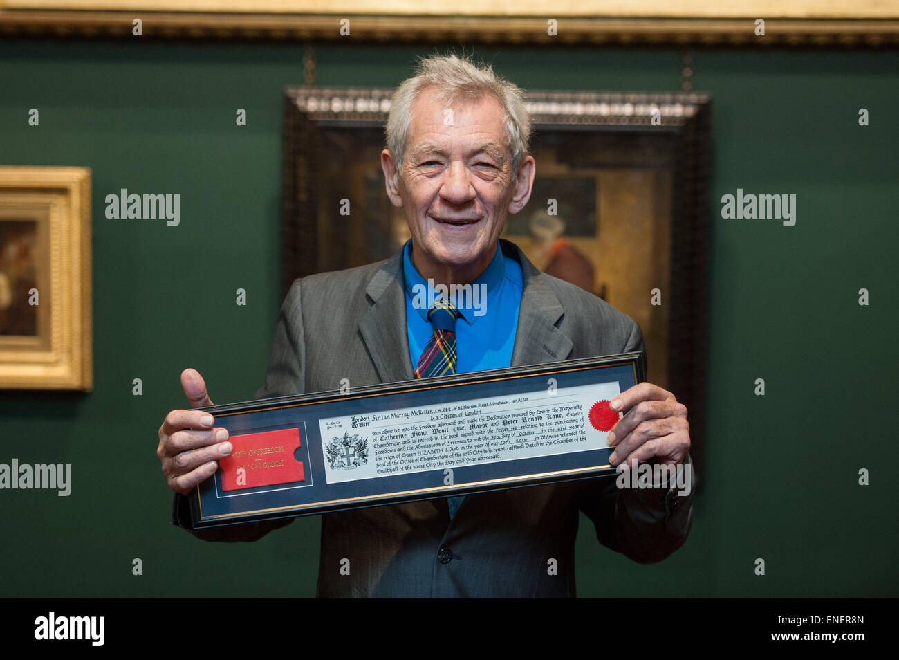Sir Ian McKellen: Freiheit von der City of London - Fototermin statt in Guildhall.  Mitwirkende: Sir Ian McKellen Where: London, Vereinigtes Königreich bei: 30. Oktober 2014 Stockfoto