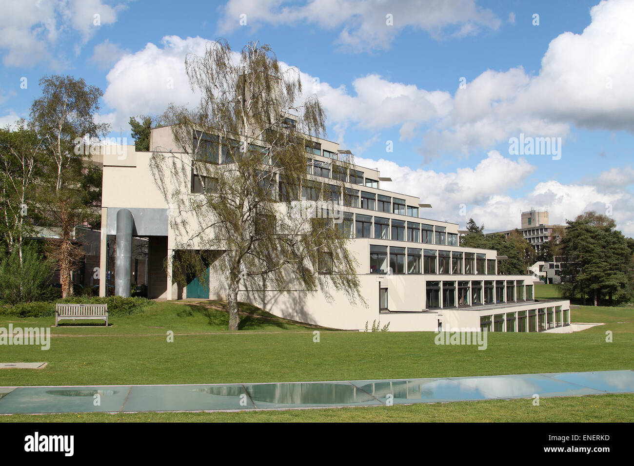 Außenansicht des Gebäudes an der University of East Anglia Campus, Norwich, England, UK Stockfoto