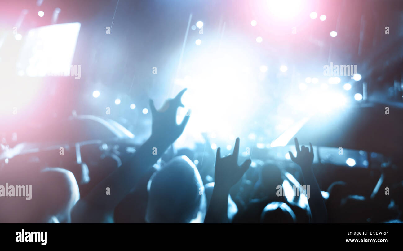 De-fokussierten Konzert Menschenmenge, Konzert-Hintergrund. Stockfoto
