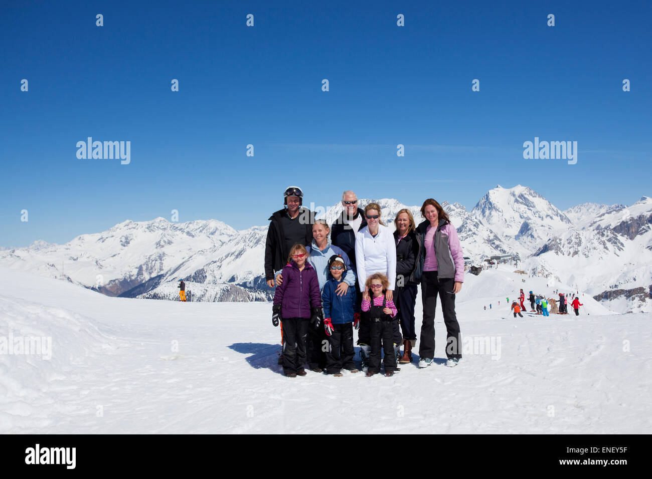 Familienfoto französischen Alpen Stockfoto