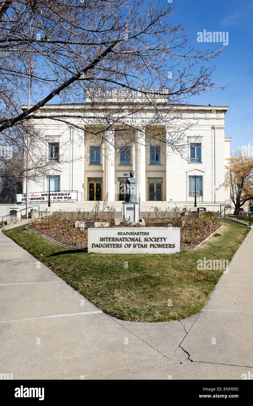 Pioneer Memorial Museum am Hauptsitz der internationalen Gesellschaft Töchter von Pionieren von Utah (ISDUP, DUP), Salt Lake City, USA, Stockfoto