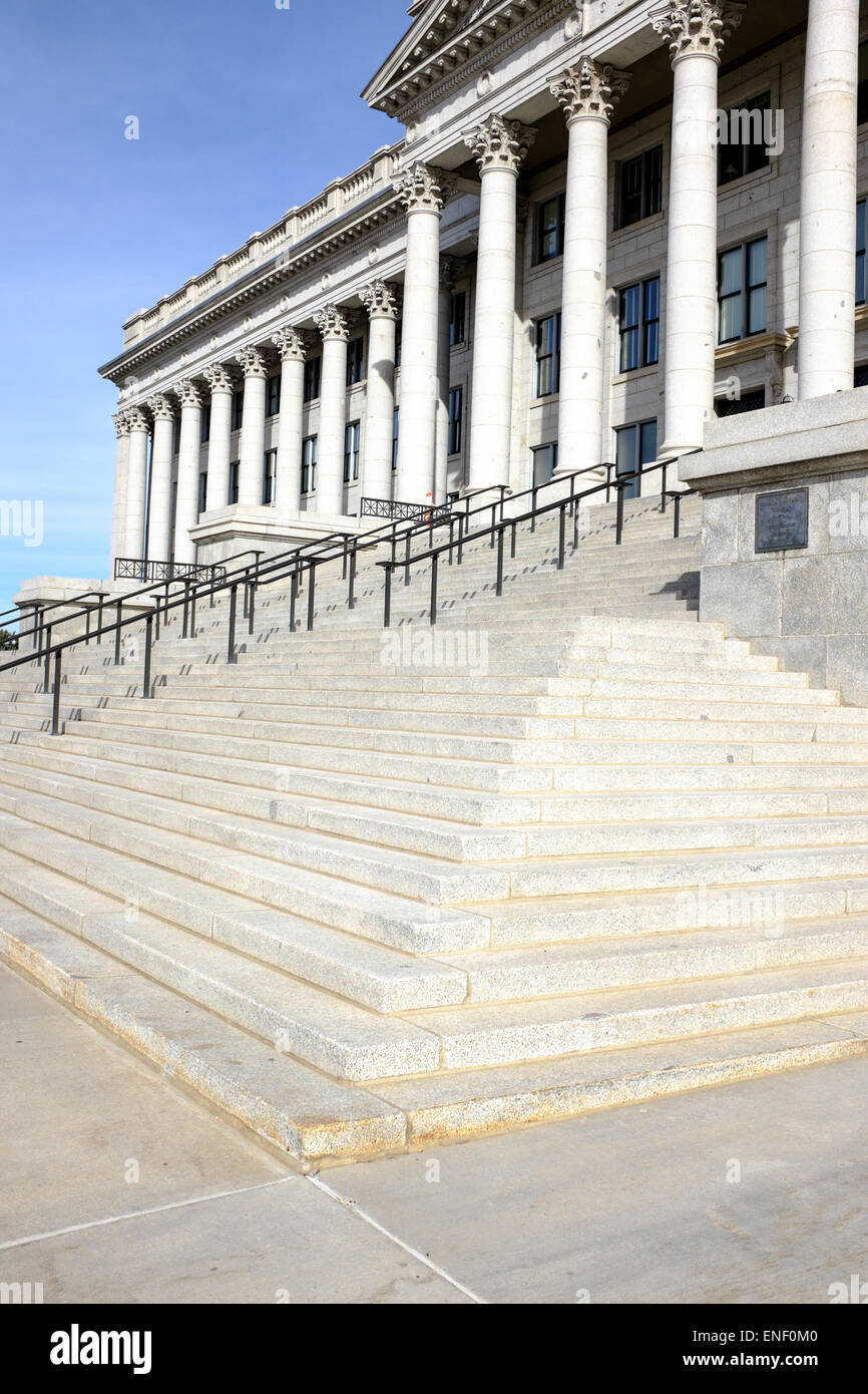 Treppe zum Utah State Capitol building in Salt Lake City, Utah, USA Stockfoto
