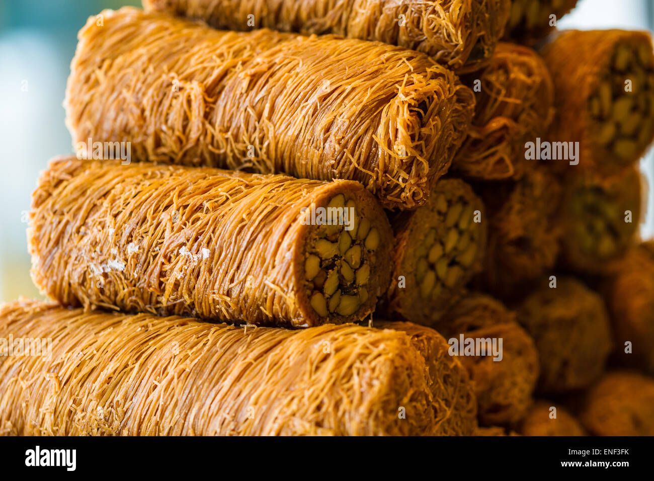 Türkische süße Baklava, auch im Nahen Osten bekannt. Stockfoto