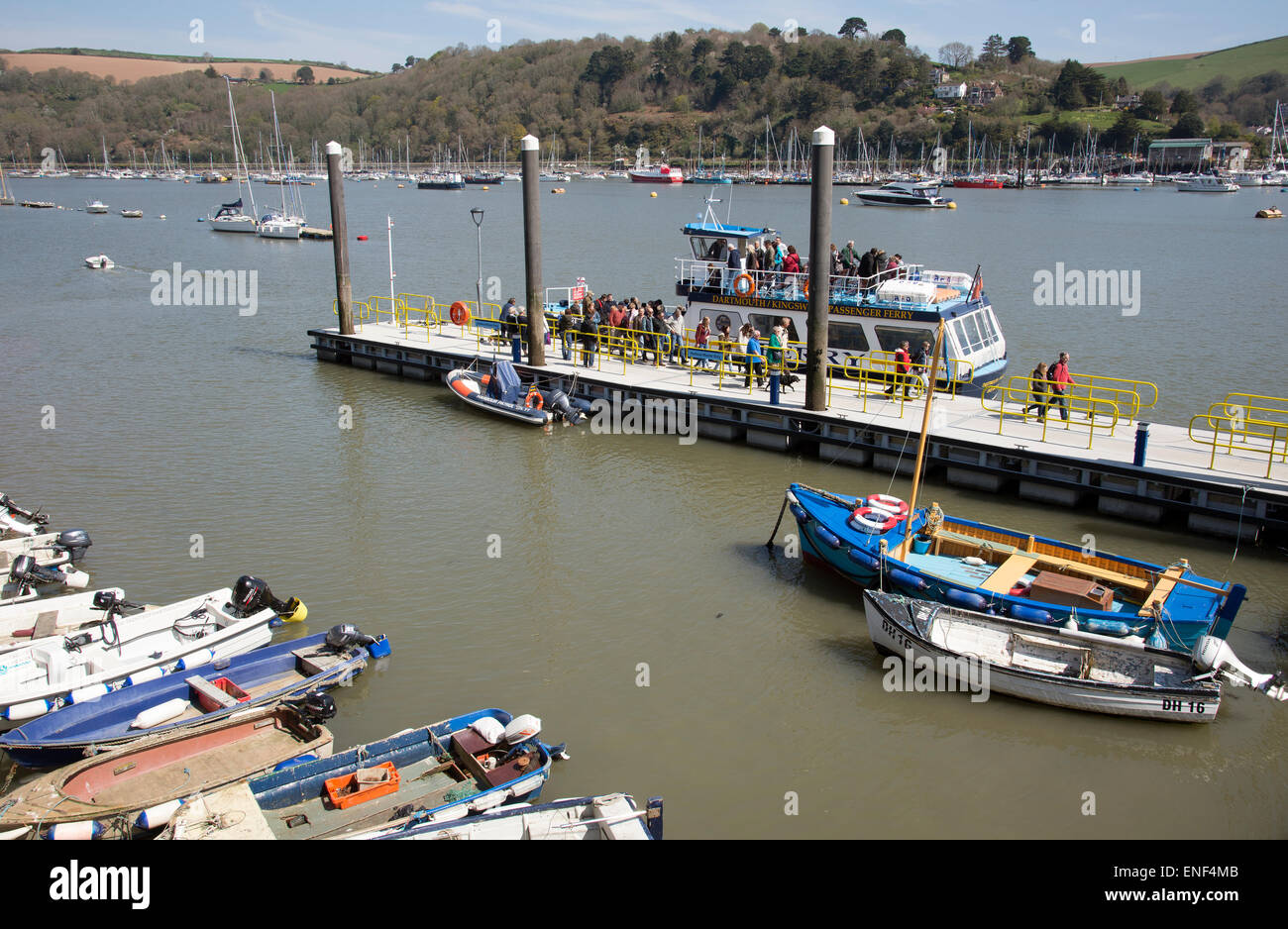 Dartmouth und Kingswear Personenfähre terminal auf dem River Dart in Devon UK Stockfoto