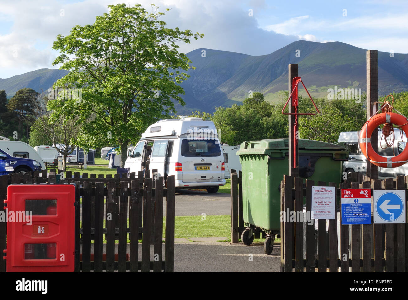 Service, Camping und Caravaning Club Site, Keswick, Lake District, Cumbria Stockfoto