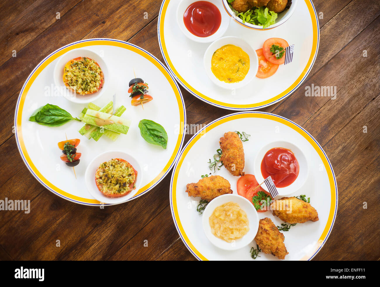 gemischte französische Bretagne Tapas-Snack-Vorspeisen-Auswahl Stockfoto