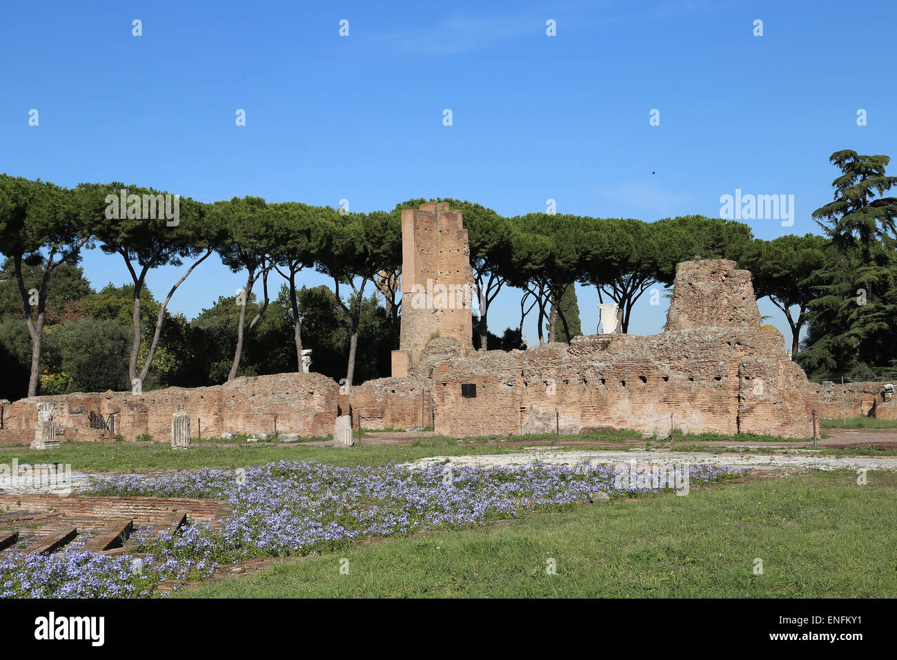 Italien. Rom. Kaiserpalast. Palatin-Hügel. Die Ruinen. 1.. Ad. Stockfoto