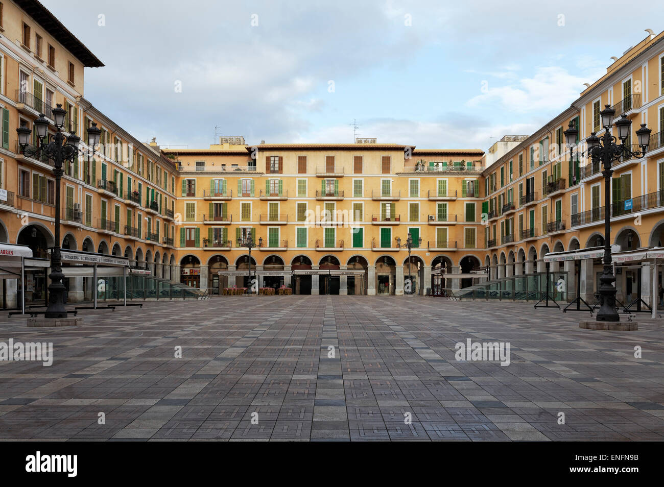 Plaza Major am Morgen, Palma de Mallorca, Mallorca, Balearen, Spanien Stockfoto