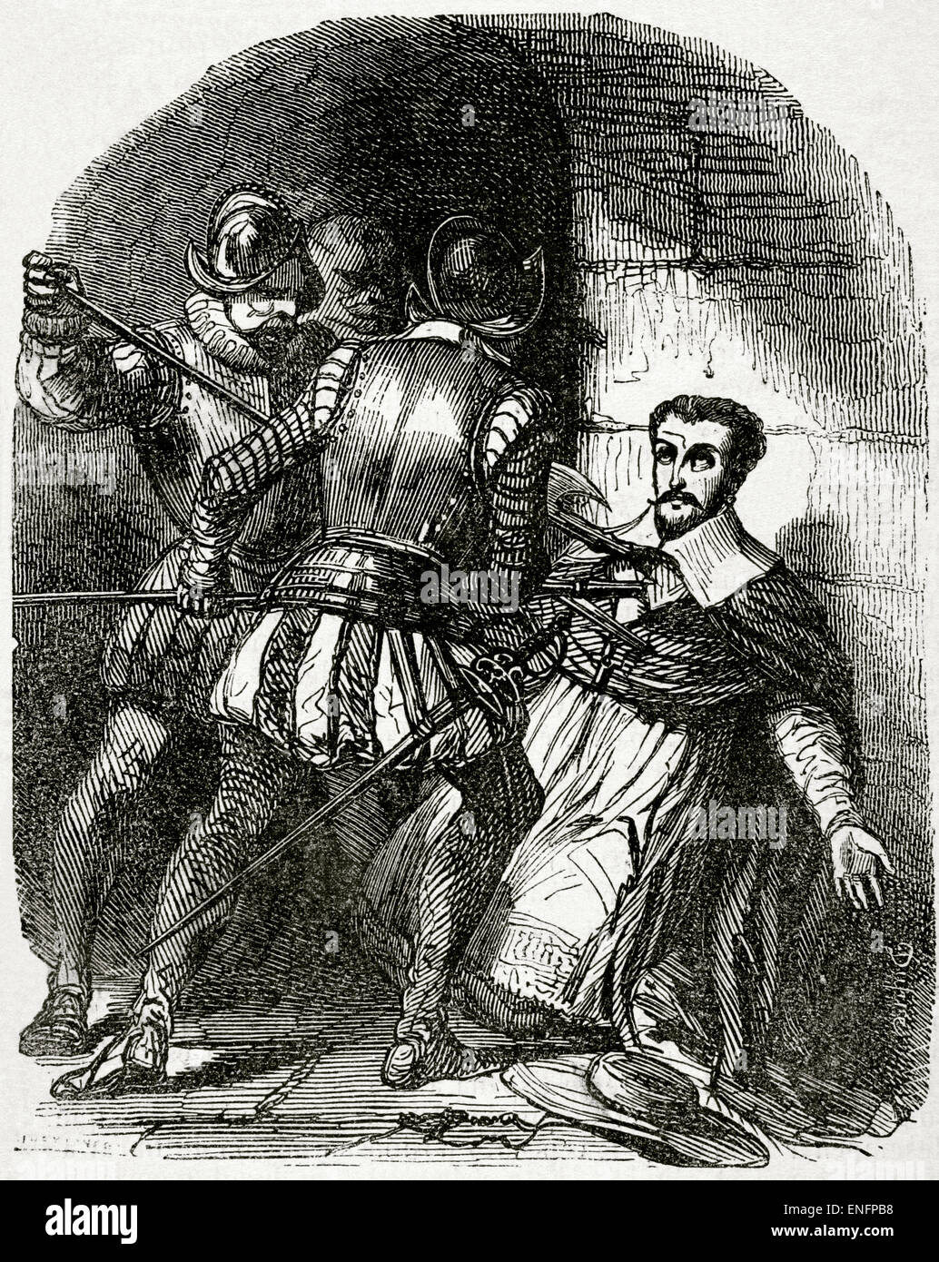 Louis II, Kardinal von Guise (1555-1588). Die Kriege der Religion in der Heiligen Liga teilgenommen. Feindseligkeit von Henry III. Ermordet am Chateau de Blois von des Königs Leibwächter bekannt als The fünfundvierzig. Stockfoto