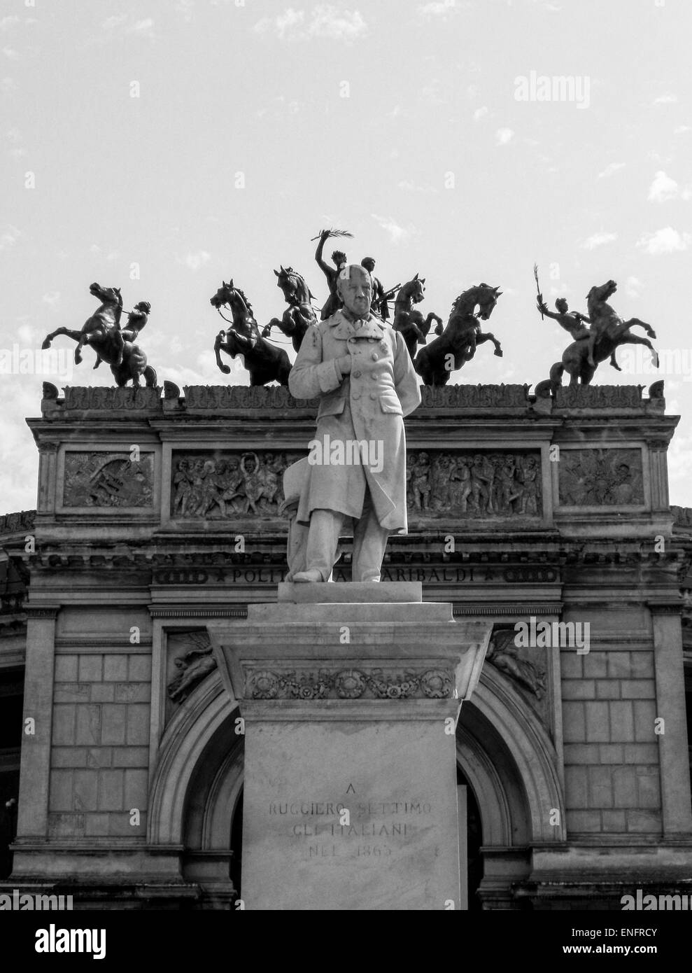 Palermo, Sizilien, Tourismus, Statuen, Kathedrale, Opernhaus, Straßen, Marmor Stockfoto