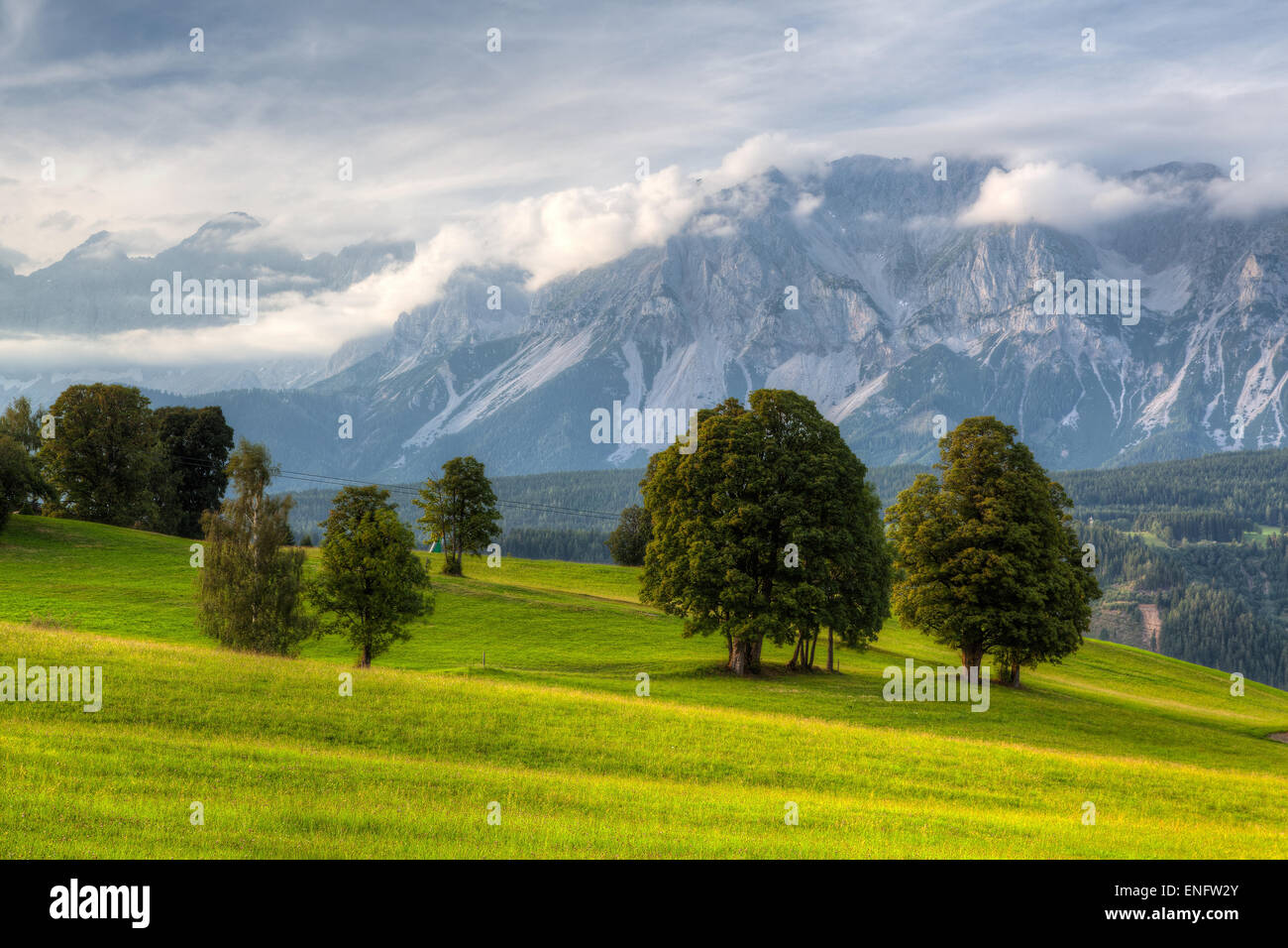 Atemberaubende Landschaft in Schladming, Österreich Stockfoto