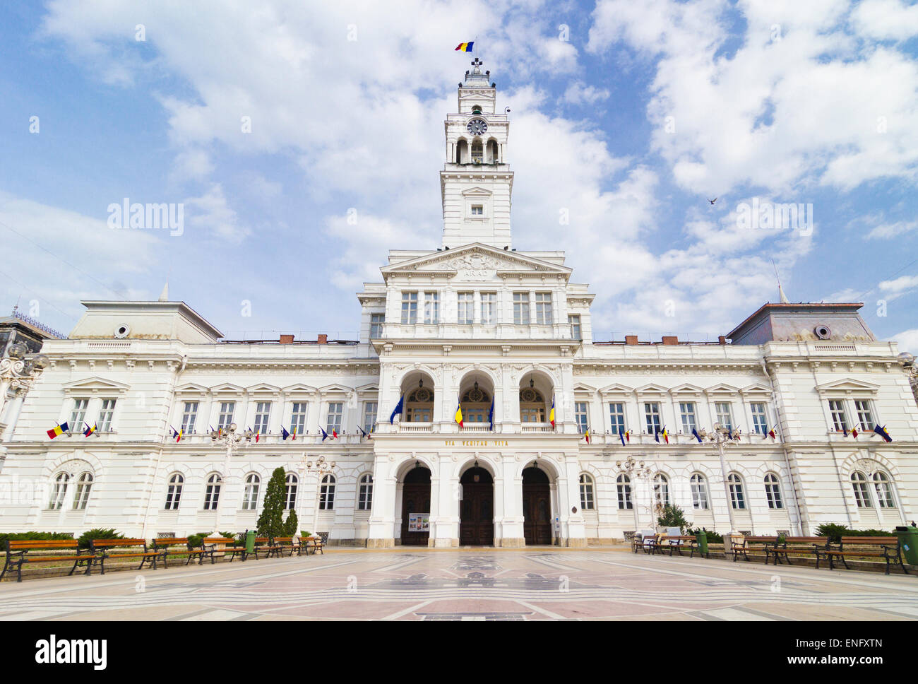 Arad, Stadt, Straße, Gebäude, Architektur, Verwaltung, lokale, West, mittelalterliche, Rumänien, Halle, Counc, Büros, Turm, Öffentlichkeit Stockfoto