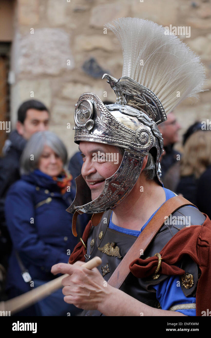 Die Römer während der Osterprozession in Montblanc, Tarragona, Spanien. Stockfoto