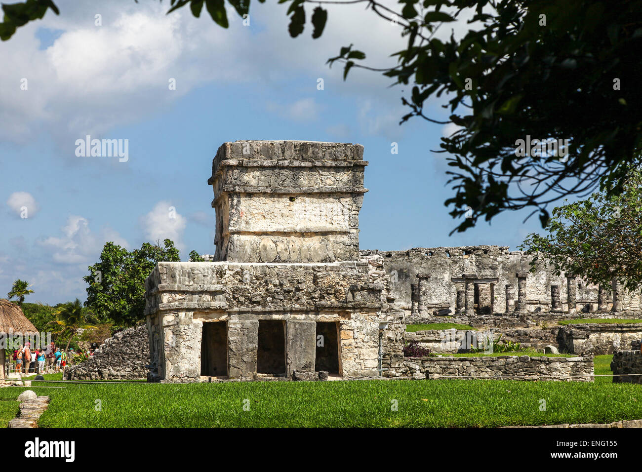 Ruinen von Tulum Ortsbild des Maya-Hochkultur auf der Halbinsel Yucatán, Quintana Roo, Mexiko Stockfoto