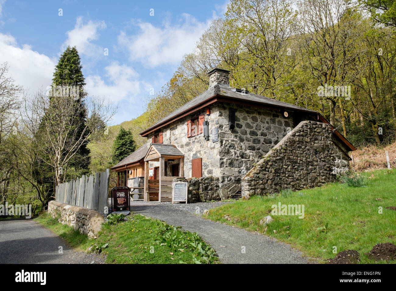 TY Te Cadair Tearoom Café in Ystradlyn Cottage zu Beginn des Spaziergangs Cadair Idris (Cader Idris). Minffordd Snowdonia Wales Großbritannien Stockfoto