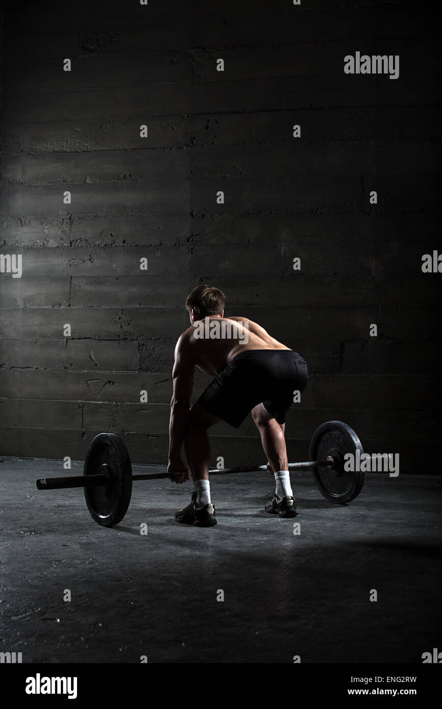 Porträt eines schönen Athleten von hinten Stockfoto