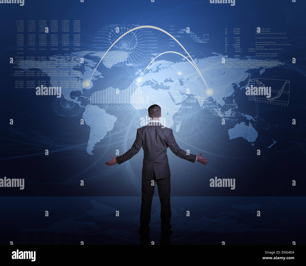 Geschäftsmann, seine Hände zu werfen Stockfoto