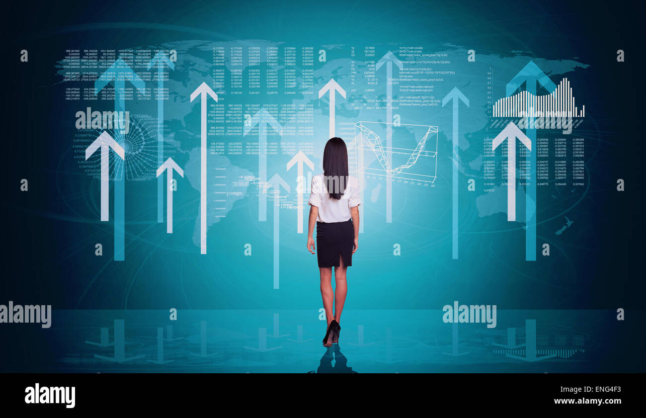 Geschäftsfrau stehend zurück Stockfoto