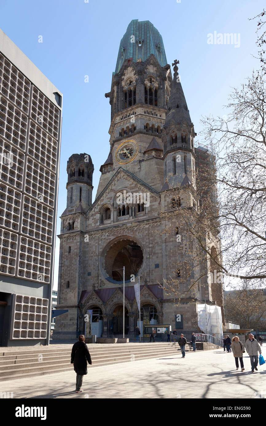 Sterben Kaiser Wilhelm Gedachtnis Kirche auf dem Kurfürstendamm in Deutschlands Hauptstadt Stadt Berlin Stockfoto