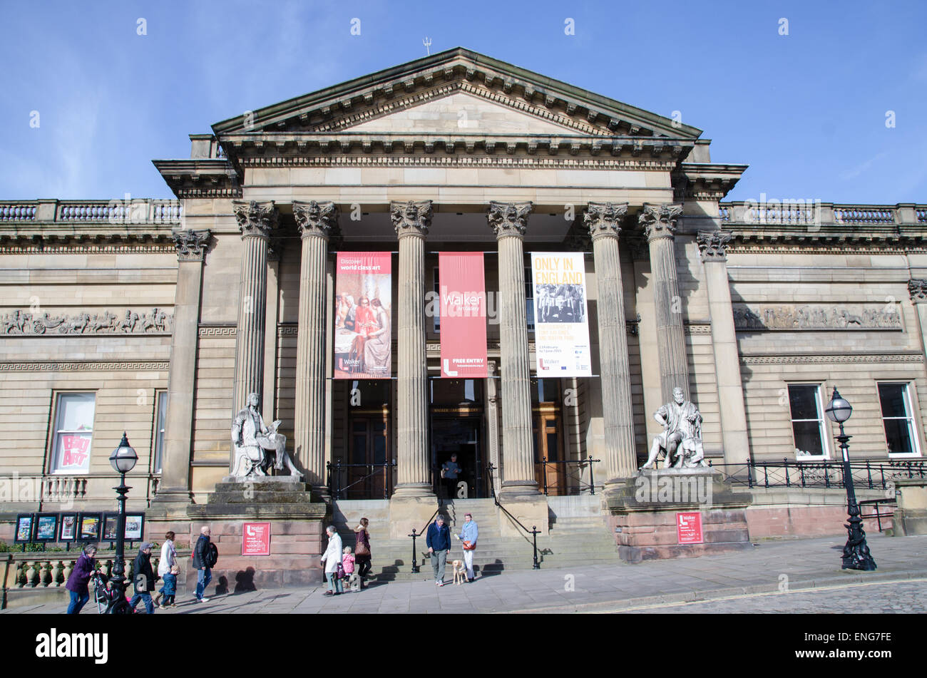 Walker Art Gallery, Liverpool, Merseyside, England. Marmor-Statuen, Säulen, Kunst, Architektur, Stockfoto