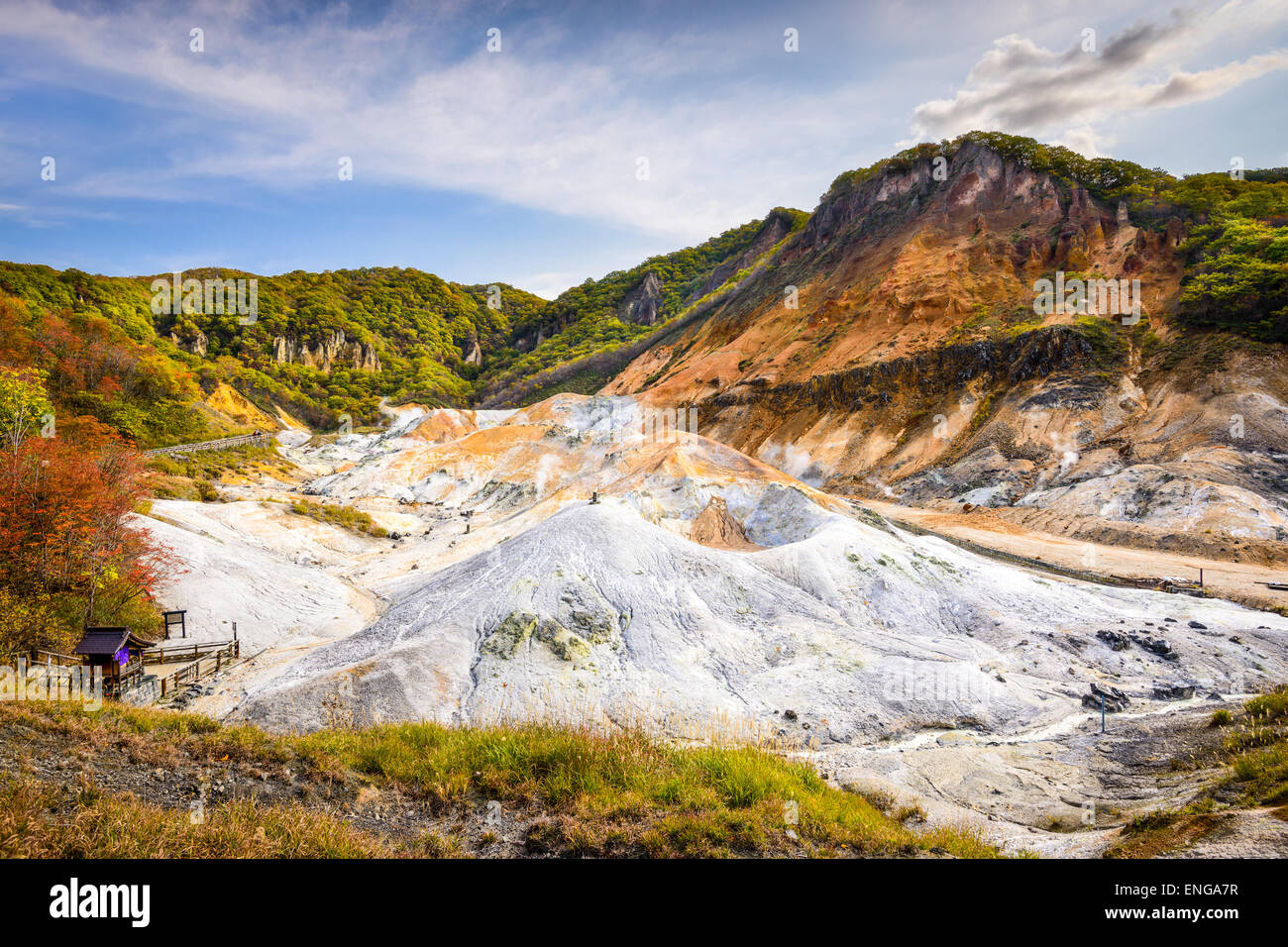 Noboribetsu, Hokkaido, Japan bei "Hell Valley." Stockfoto