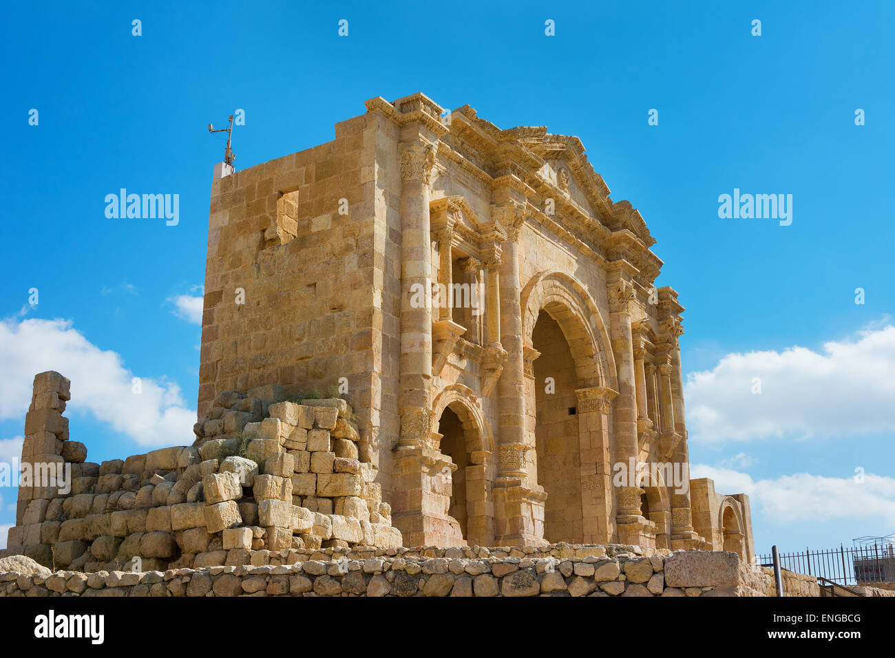Der Bogen des Hadrian an Jersah in Jordanien Stockfoto