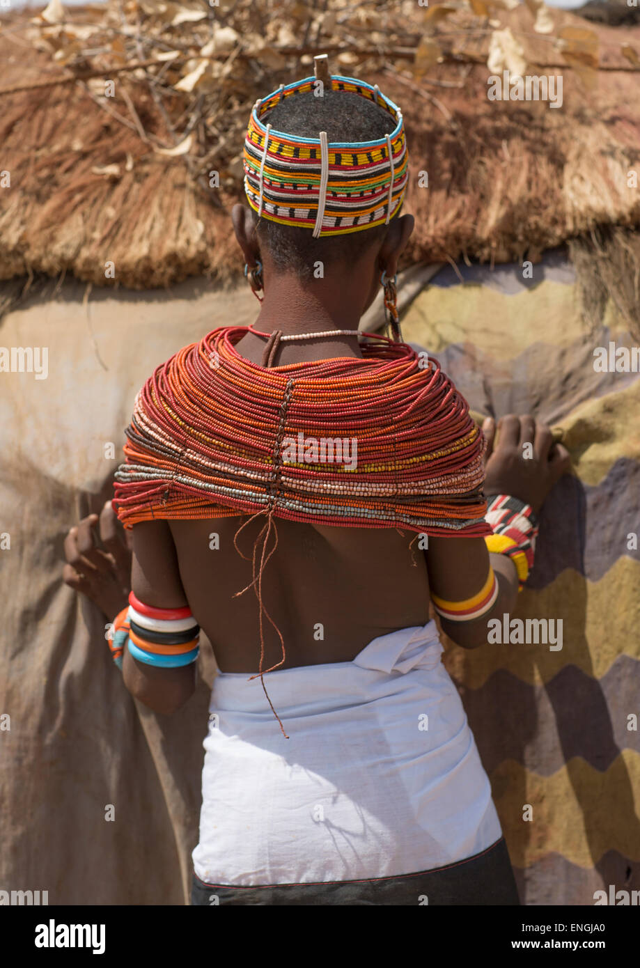 Rendille Tribeswoman, Marsabit District, Ngurunit, Kenia Stockfoto