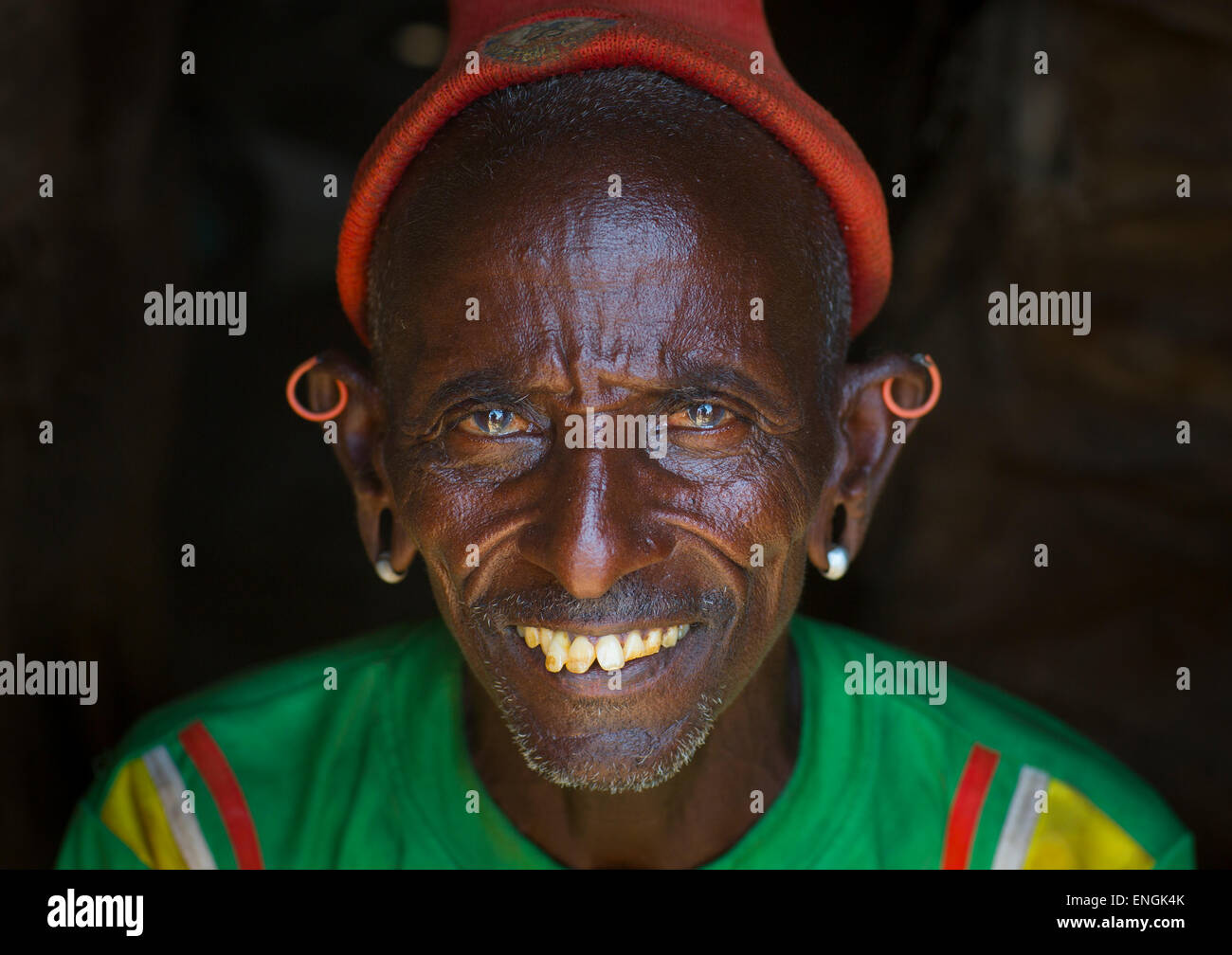 Rendille Stamm alt Mann, Marsabit District, Ngurunit, Kenia Stockfoto