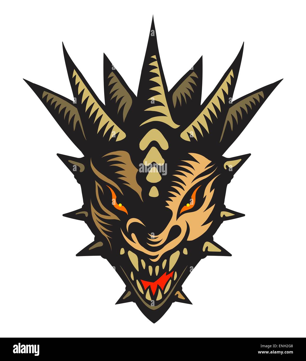 Drachen Kopf, tattoo Stockfoto