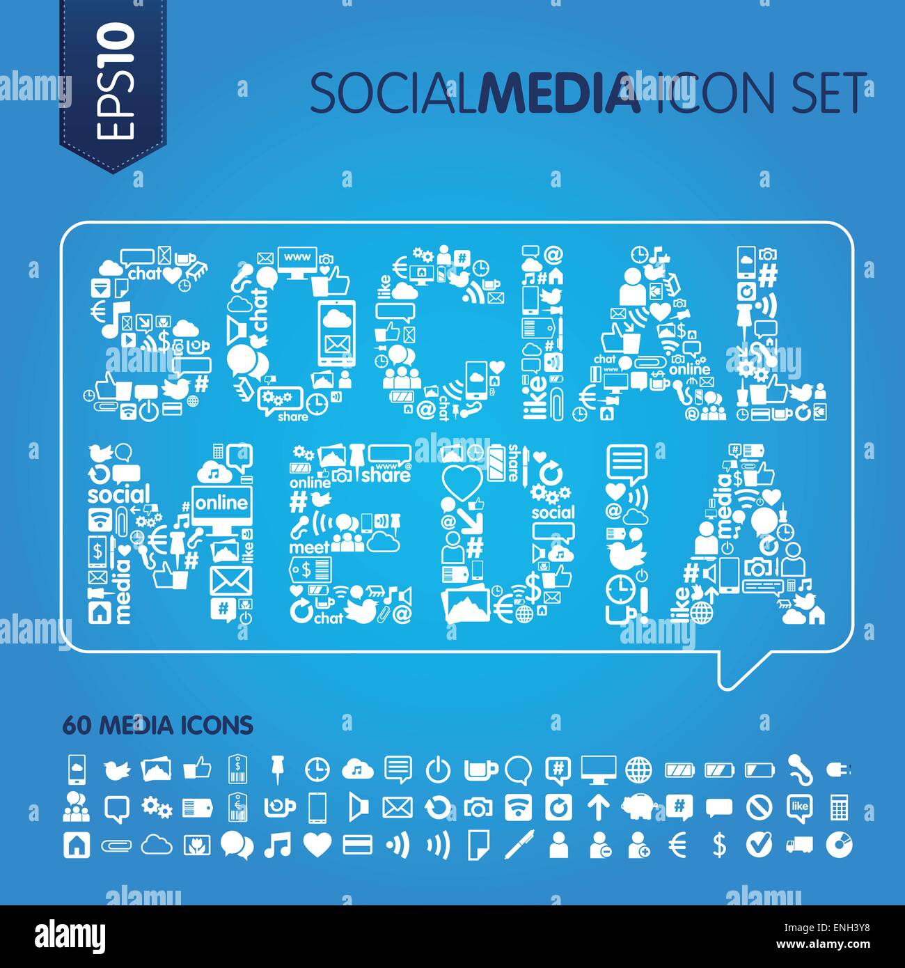 Social-Media-Konzept-Vektor-Bild Stock Vektor