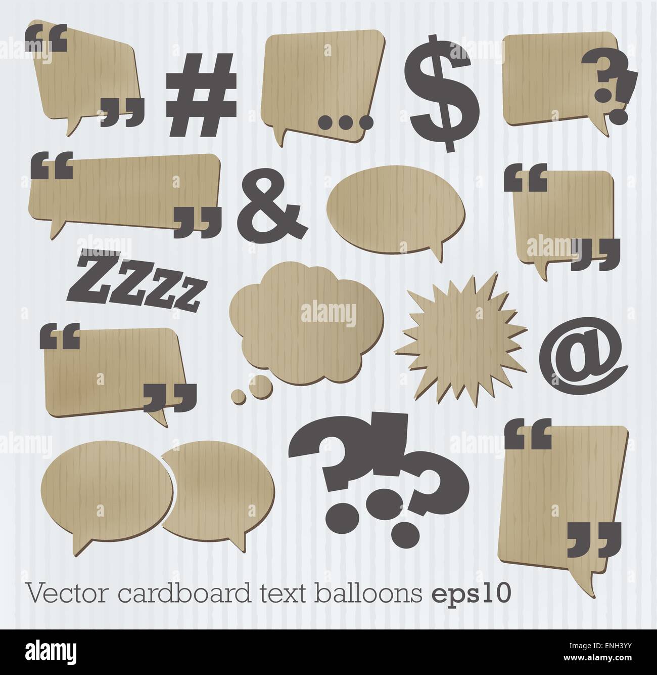 Vektor aus Pappe Text Ballons Stock Vektor