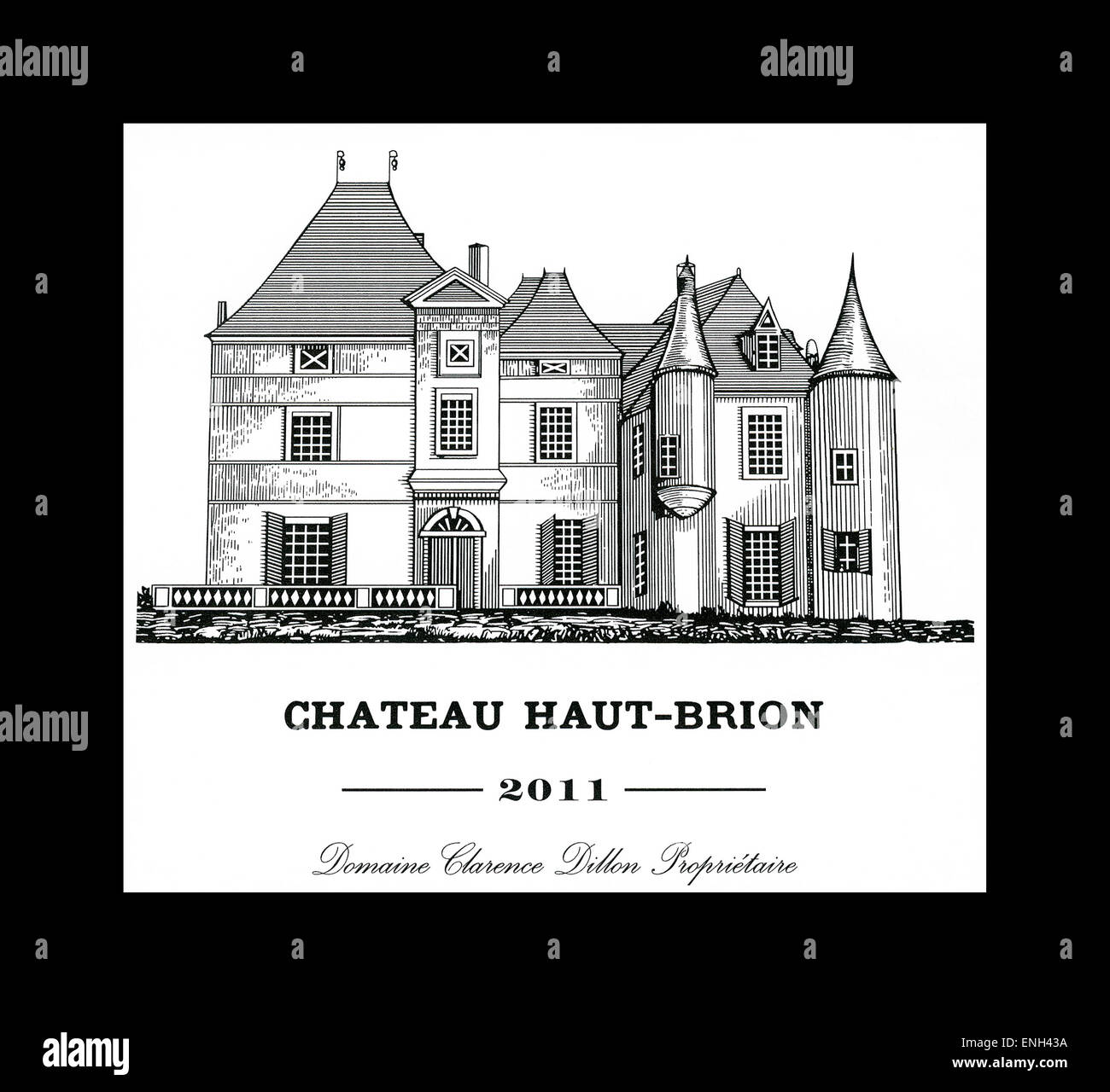 Chateau Haut Brion 2011 Weinflasche Etikett Stockfoto