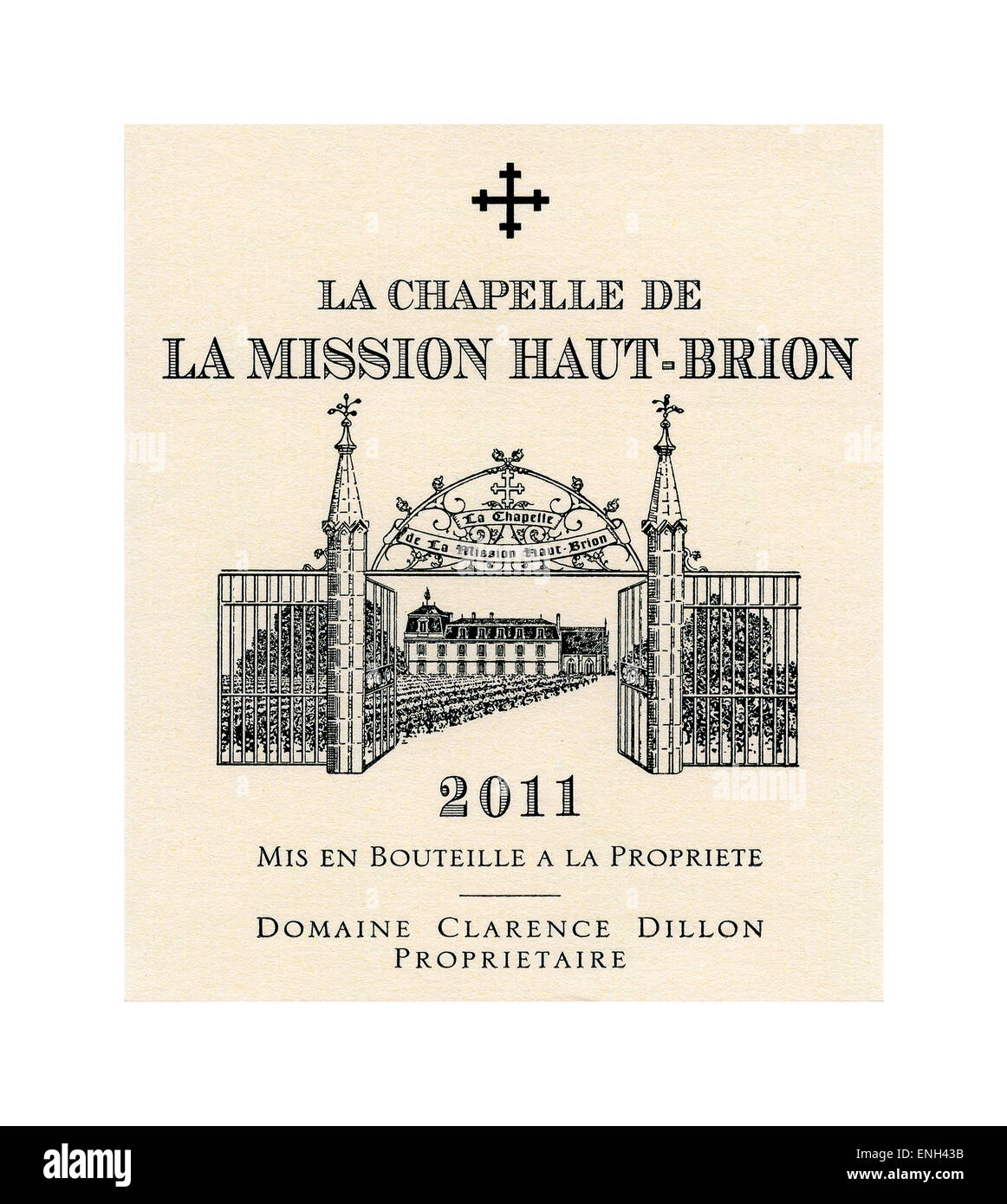 la Chapelle De La Mission Haut-Brion Weinflasche Label 2011 Stockfoto
