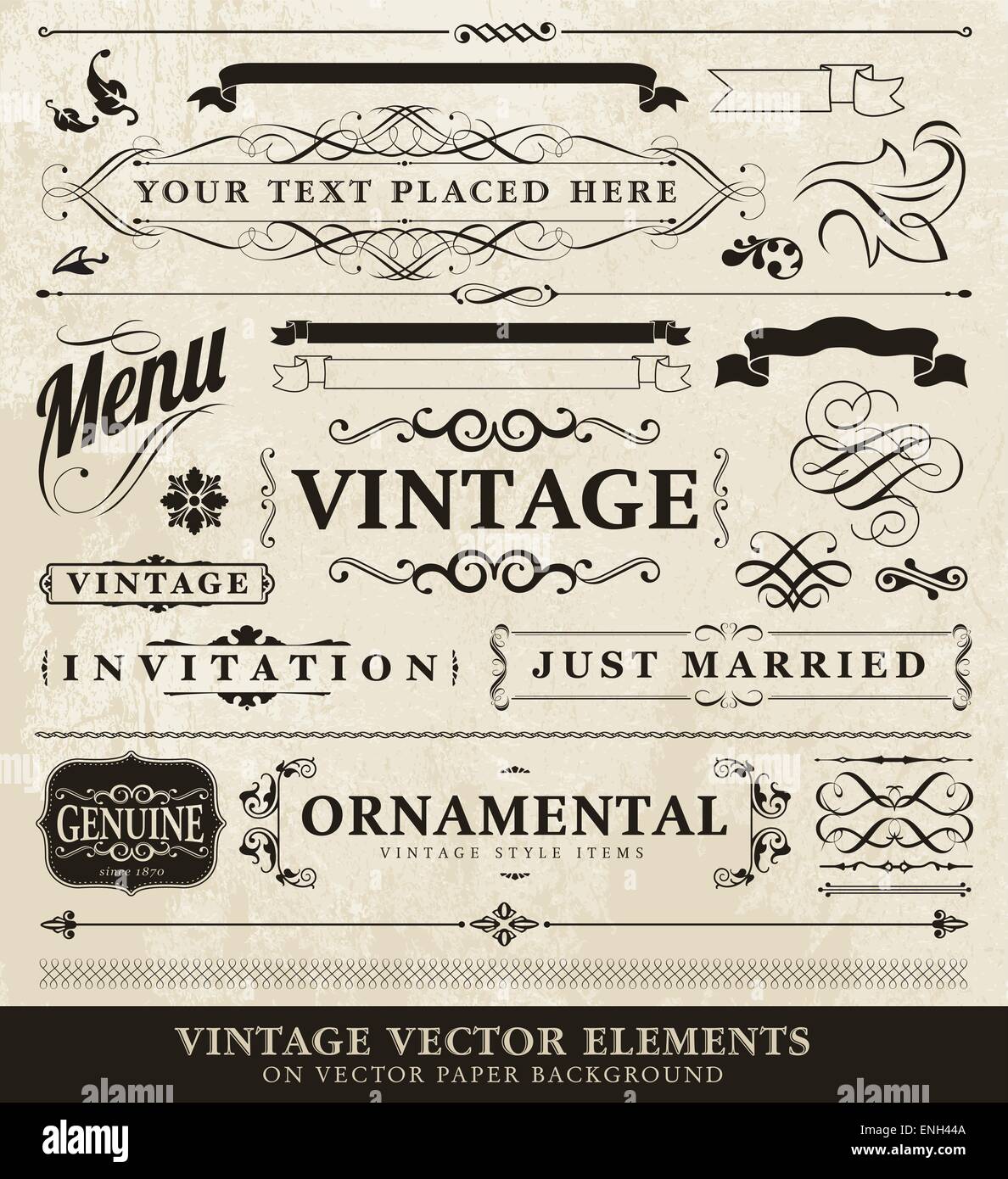 Vektor-Vintage-Stil-Elemente Stock Vektor