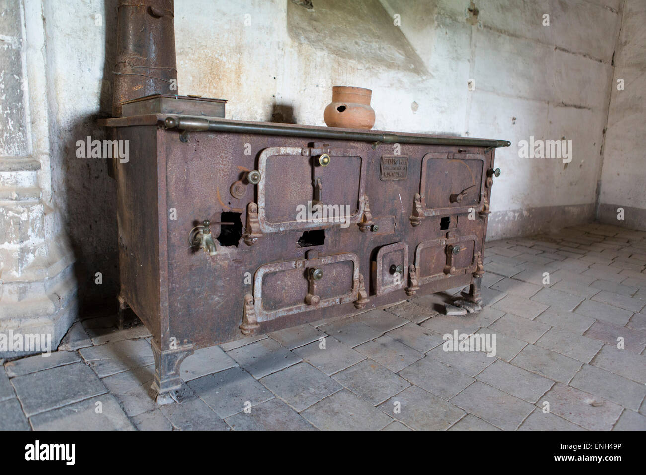 Herd auf der historischen Burg Bruniquel, Midi-Pyrenäen, Frankreich Stockfoto