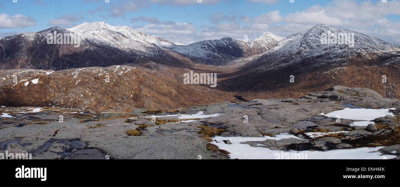 Nördlich von Beinn Nan Lus in Richtung Gipfel Mount schwarz anzeigen Stockfoto
