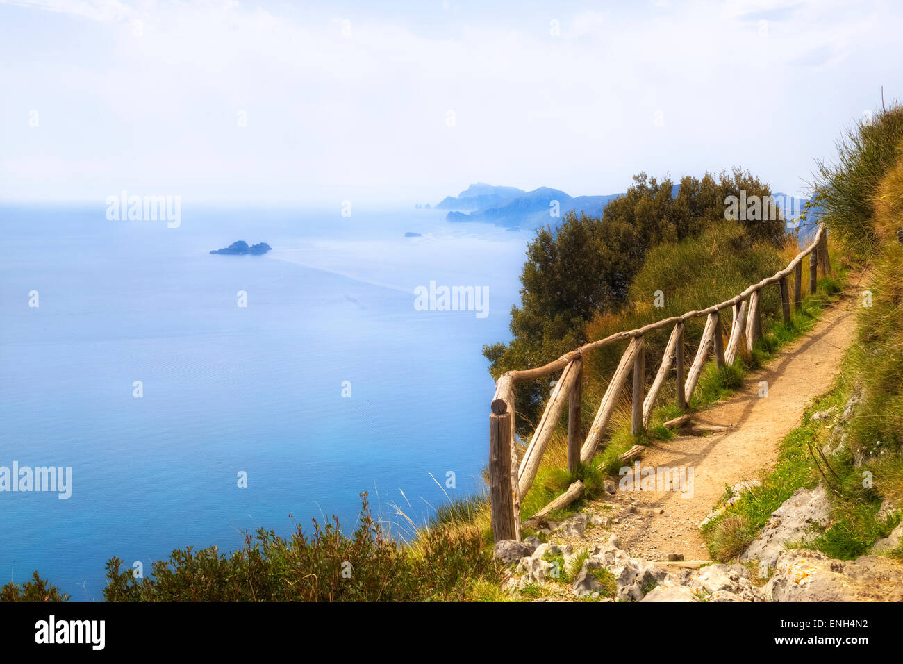 Sentiero Degli Dei, Amalfiküste, Kampanien, Italien Stockfoto