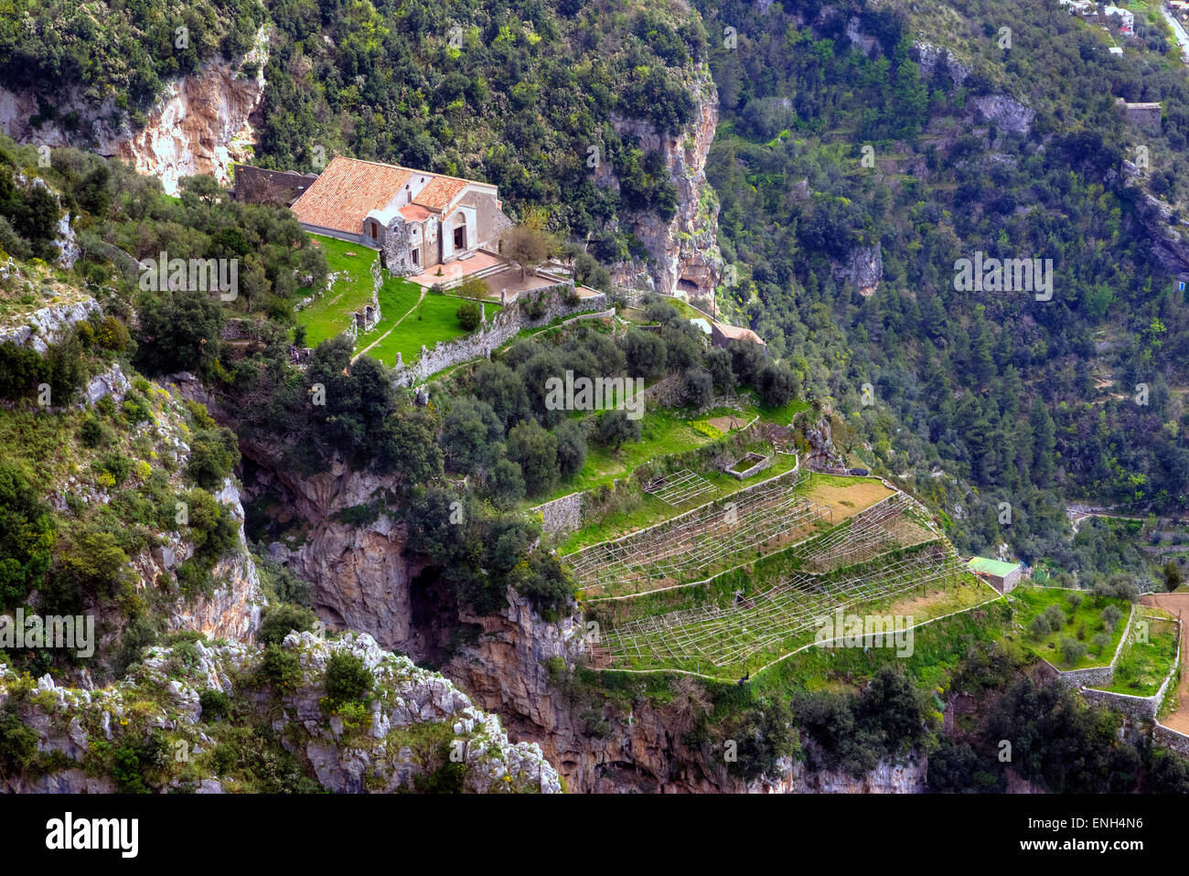 Sentiero Degli Dei, Amalfiküste, Kampanien, Italien Stockfoto