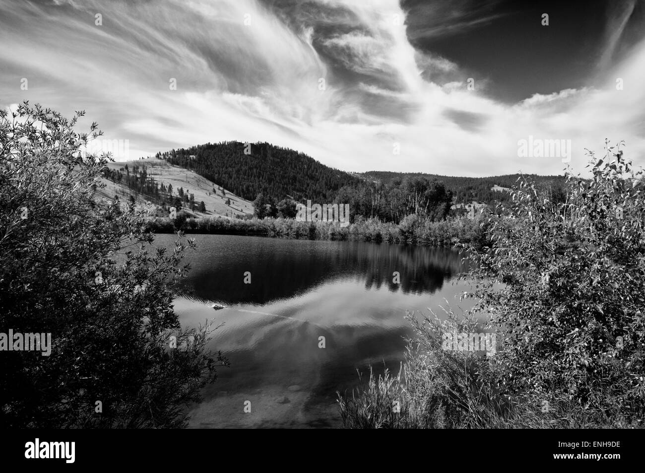 Schwarz / weiß Montana Landschaft Stockfoto