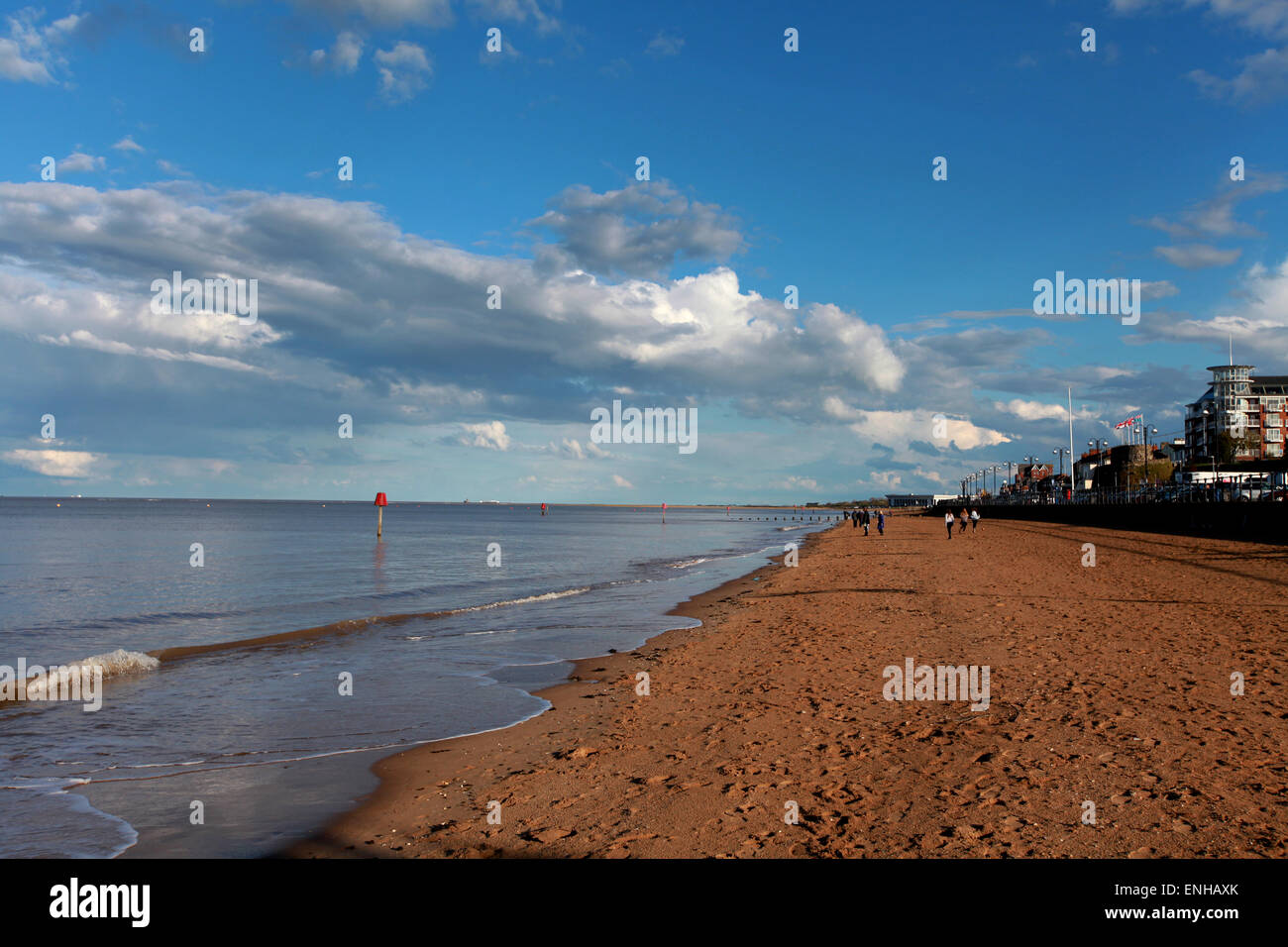 Cleethorpes Strand und anerkennende in der Nähe von Grimsby Stockfoto