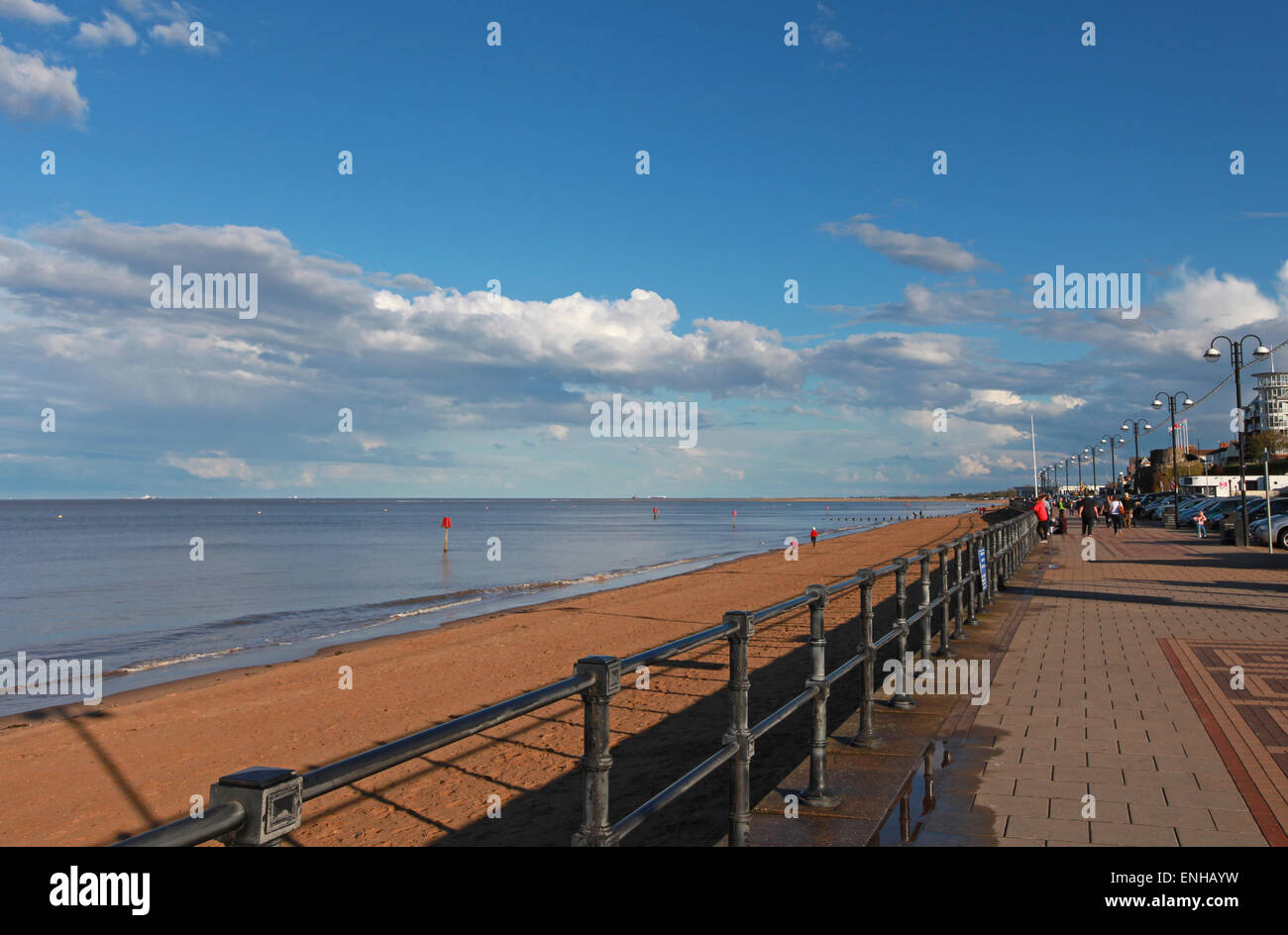 Cleethorpes Strand und anerkennende in der Nähe von Grimsby Stockfoto