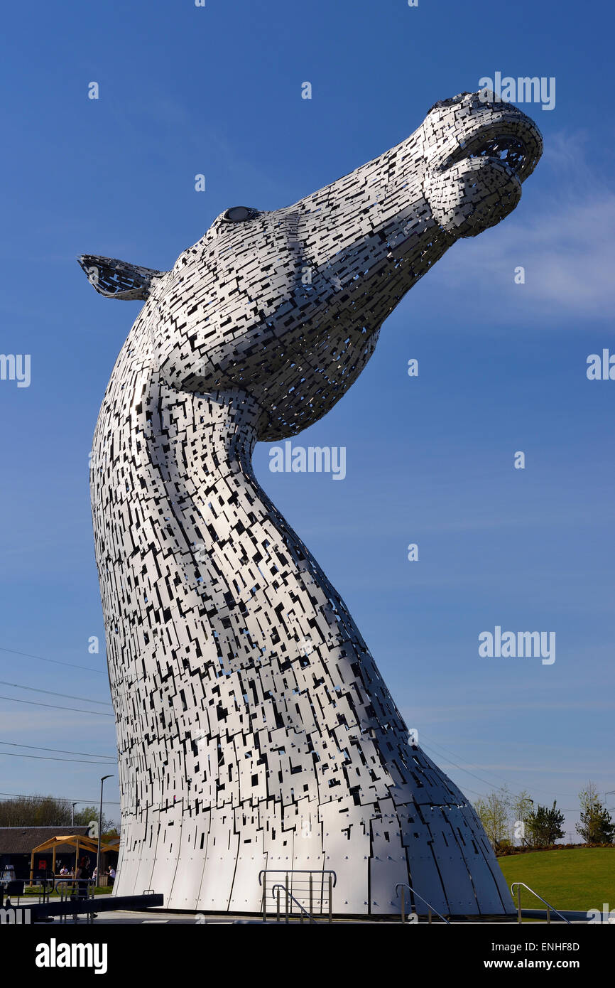 Die Kelpies Skulpturen im Helix Park, Falkirk, Schottland Stockfoto